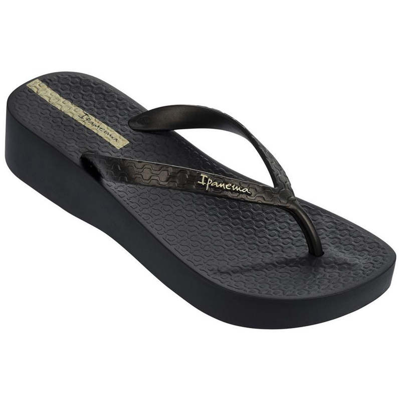 Tong Ipanema Brasil Tropical Plat Noir | UEL-7444728